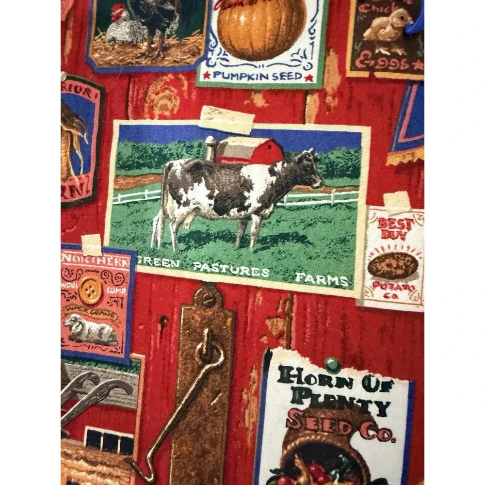 Handmade Quilt 54.5 X 73.5 Farmhouse Antiques Barn Cow Farm Western Blanket Barn